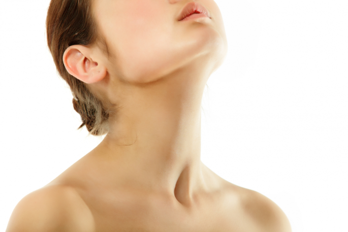 Close-up of a woman's smooth neck